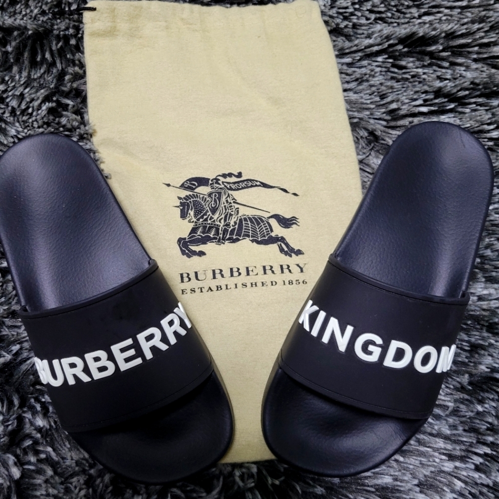 Burberry black pool slides size 38